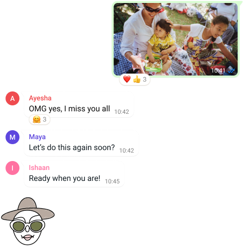 screenshot of whatsapp feature group conversation including photo and message exchange