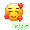 smiling emoji with heart eyes showing expressions features in whatsapp